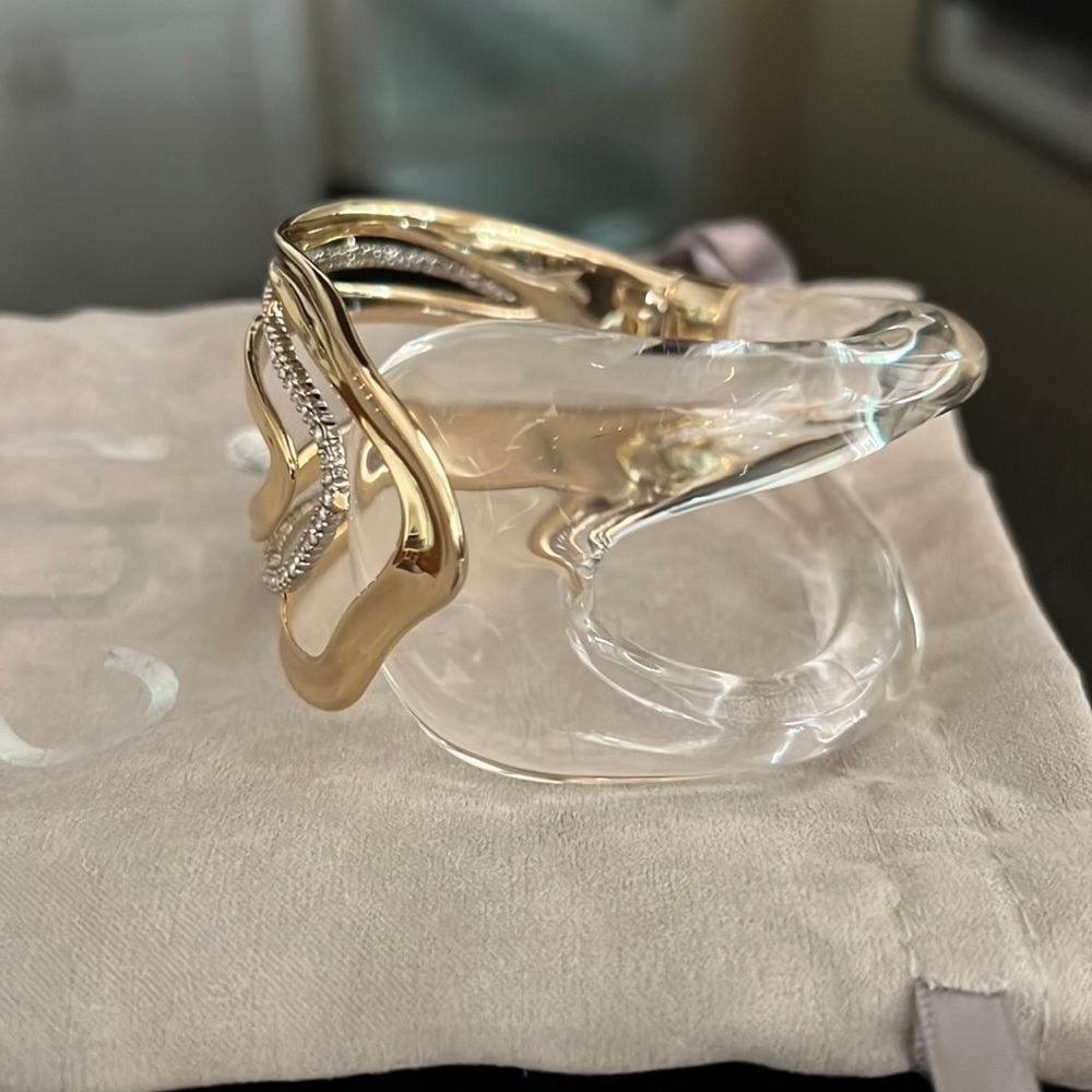 Beautiful Alexis Bittar Lucite hinged Bangle.   Perfect condition - never worn